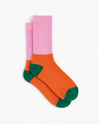 Pink Orange Color Block Neck Socks Neck Socks IN YOUR SHOE 