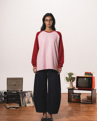 Pink Raglan Oversized Pullover Pullovers IN YOUR SHOE M 