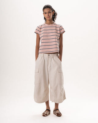 Pink Striped Loose Fit Baby Tee Baby Tees IN YOUR SHOE S 