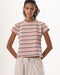 Pink Striped Loose Fit Baby Tee