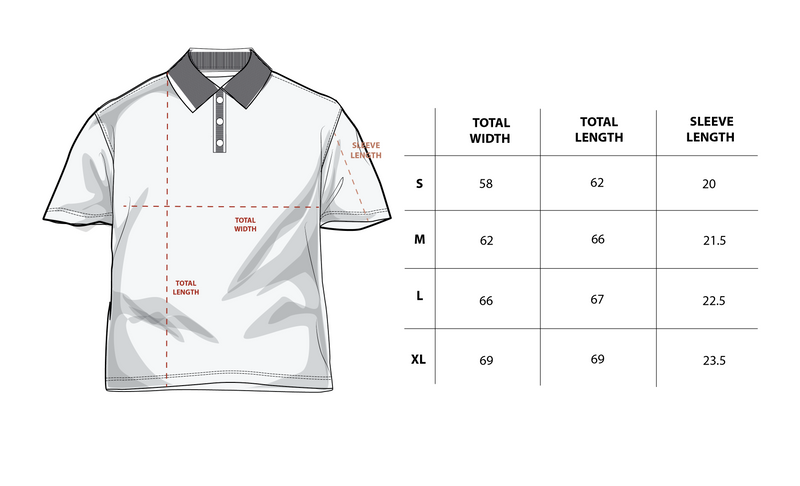 Blue Narrow Striped Boxy Polo size chart
