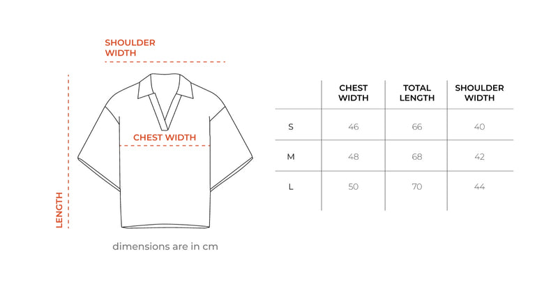 Brown & White Oversized Striped Polo size chart