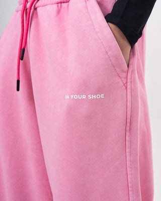 Powder Pink Washed Wide Leg Swants Swants IN YOUR SHOE 