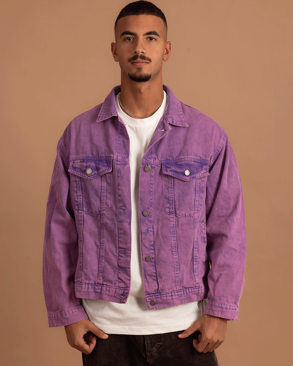 Purple Denim Jacket Denim Jacket IN YOUR SHOE L 