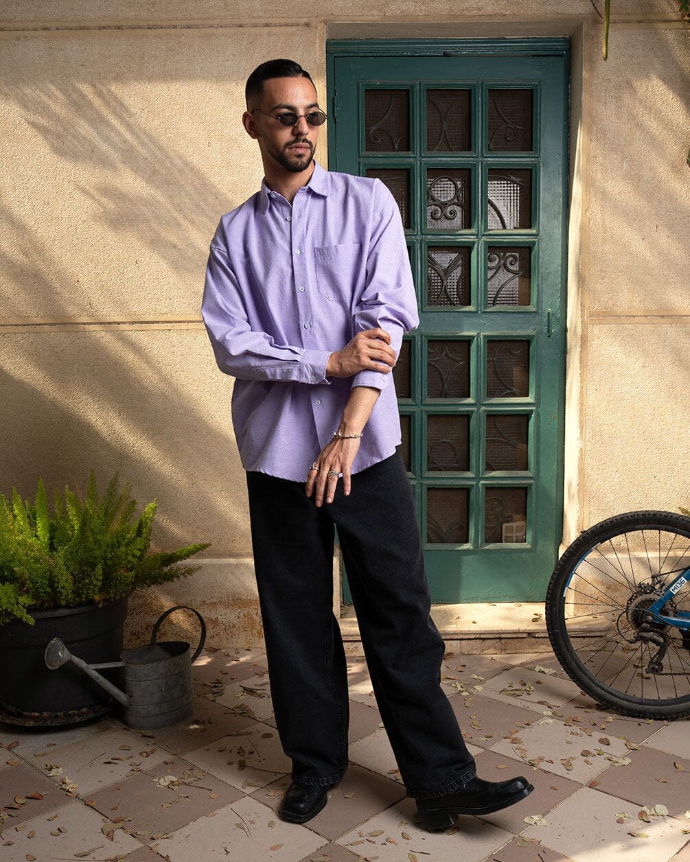 Purple Oversized Oxford Shirt Oxford Shirt IN YOUR SHOE S 