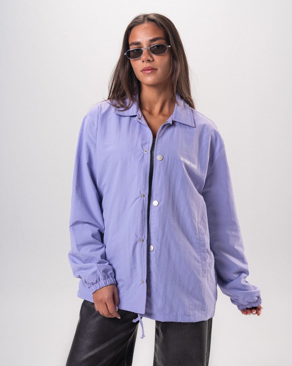 Purple Printed Regular Windbreaker Windbreaker IN YOUR SHOE L 