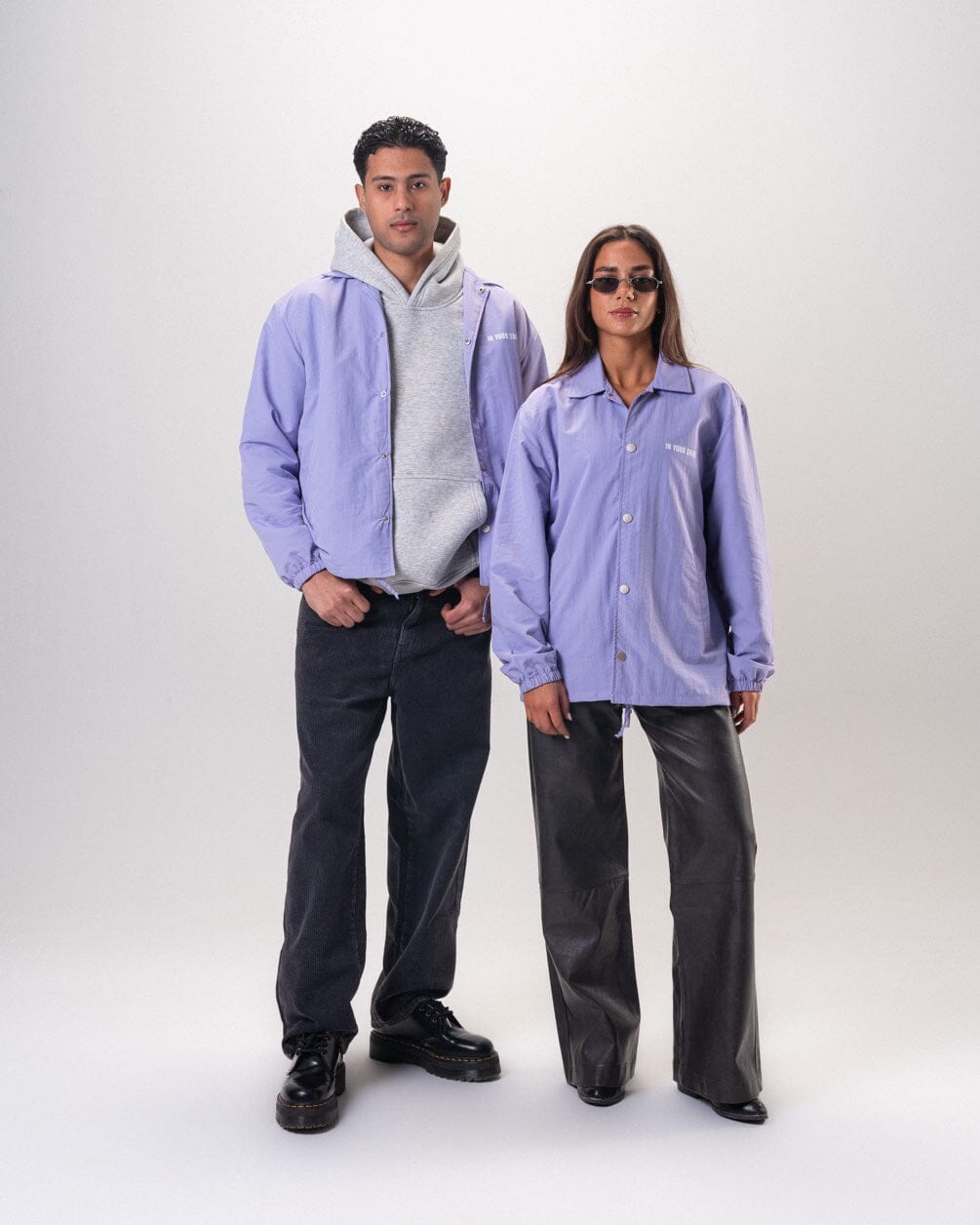 Purple Printed Regular Windbreaker Windbreaker IN YOUR SHOE M 
