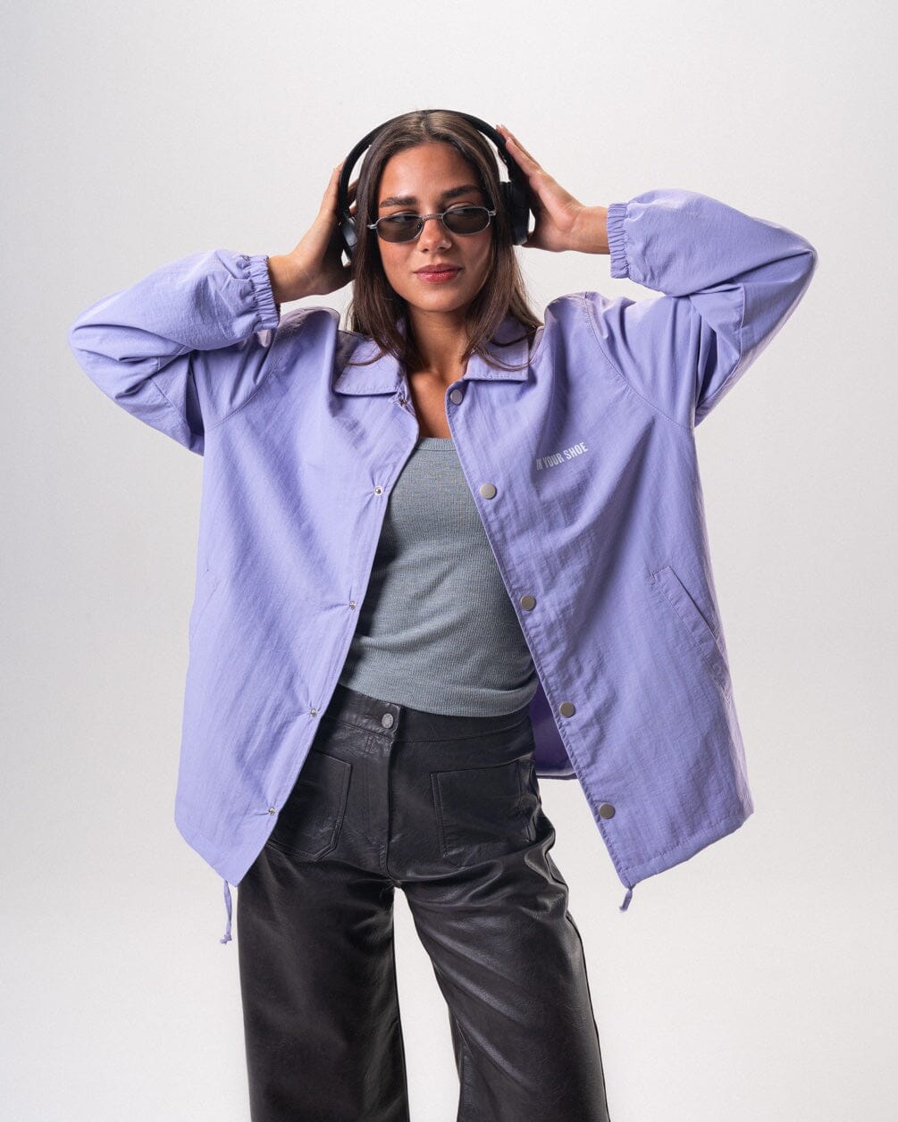 Purple Printed Regular Windbreaker Windbreaker IN YOUR SHOE 