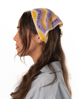 Purple Zigzag Crochet Bandana Bandana IN YOUR SHOE 