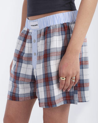 Red Blue Multicolor Plaid Boxer Shorts Boxer Shorts IN YOUR SHOE 
