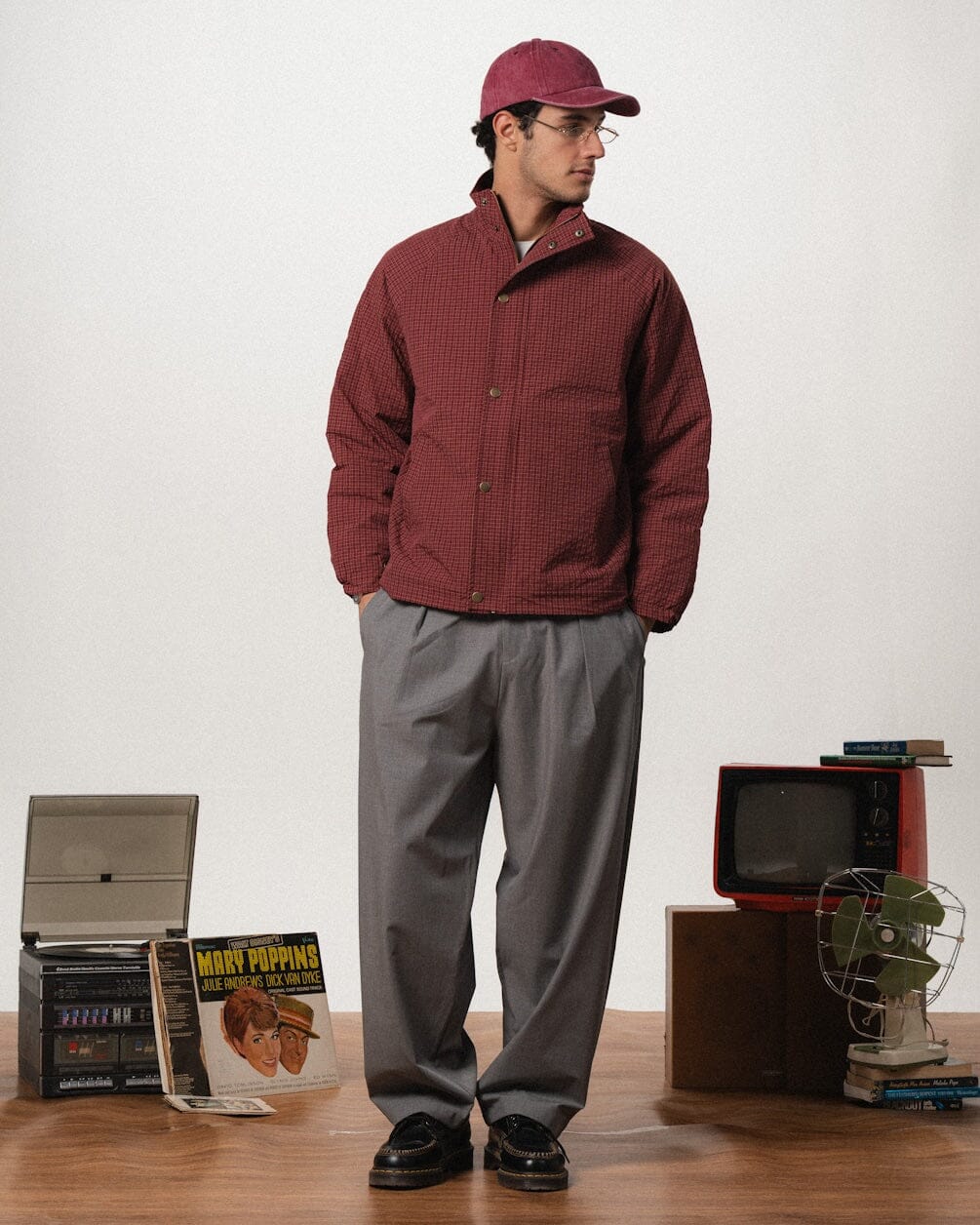 Red Check Windbreaker Windbreaker IN YOUR SHOE S 