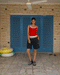 Red Double Layered Strap Top