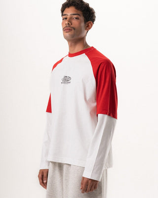 Red Double Sleeve Boxy Tee Boxy Long Sleeves IN YOUR SHOE M 