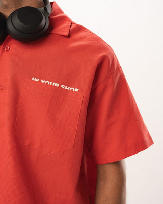 Red Grid Boxy Linen Shirt Boxy Linen Shirts IN YOUR SHOE 