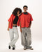 Red Grid Boxy Linen Shirt