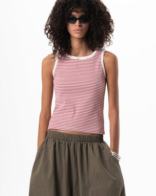 Red & Pink Striped Tank Top Tank Tops IN YOUR SHOE M 