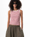 Red & Pink Striped Tank Top