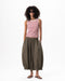 Female Olive Cropped Balloon Pants