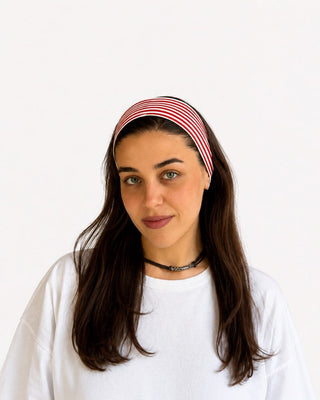 Red & White Striped Headband Headband IN YOUR SHOE 