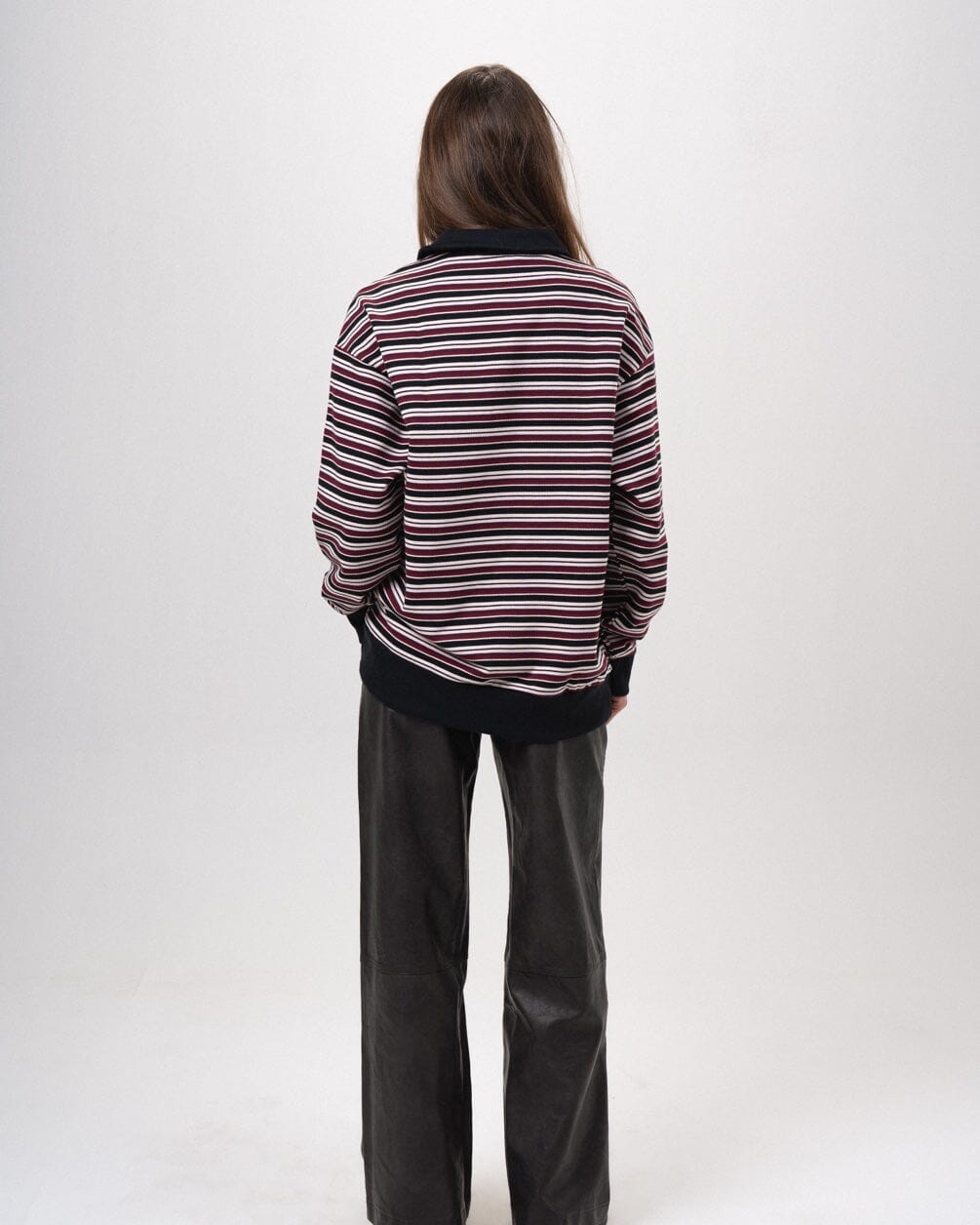 Retro Berry Striped Boxy Rugby Polo Polo T-Shirts IN YOUR SHOE 
