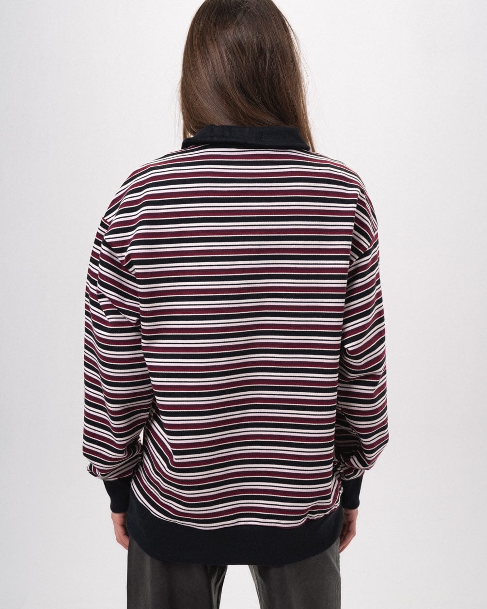 Retro Berry Striped Boxy Rugby Polo Polo T-Shirts IN YOUR SHOE 