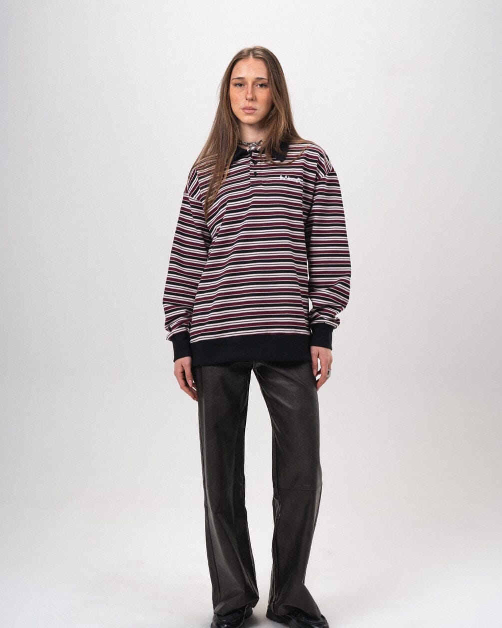 Retro Berry Striped Boxy Rugby Polo Polo T-Shirts IN YOUR SHOE M 