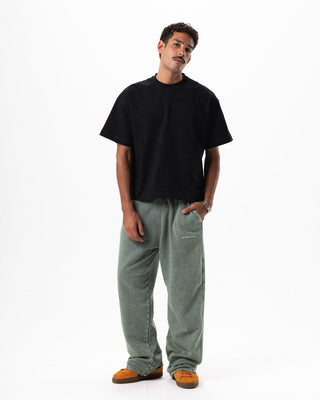 Sage Green Washed Wide Leg Swants Swants IN YOUR SHOE M 