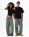 Sage Green Washed Wide Leg Sweatpants