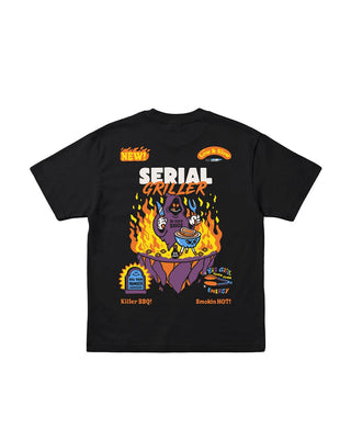 Serial Griller Oversized Tee Printed Oversized Tees IN YOUR SHOE M Black 