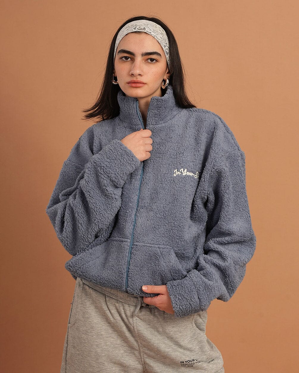 Sky Blue Fleece Jacket Fleece Jacket IN YOUR SHOE L 