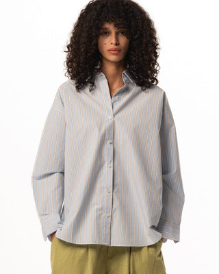 Skyblue Striped Oversized Shirt Oversized Shirts IN YOUR SHOE 