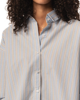 Skyblue Striped Oversized Shirt Oversized Shirts IN YOUR SHOE XL 
