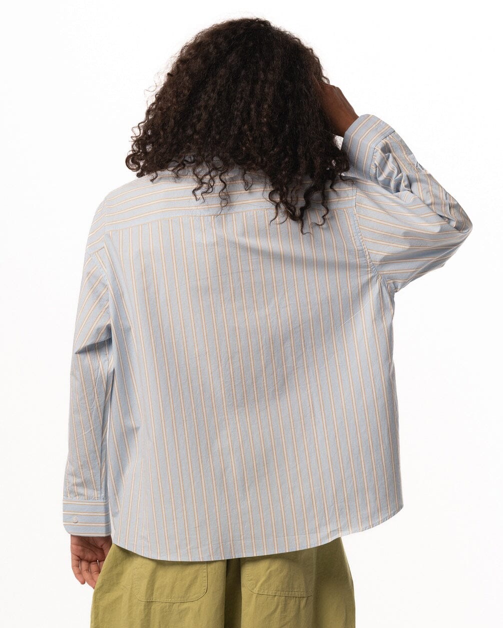 Skyblue Striped Oversized Shirt Oversized Shirts IN YOUR SHOE L 