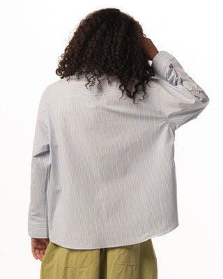 Skyblue Striped Oversized Shirt Oversized Shirts IN YOUR SHOE L 