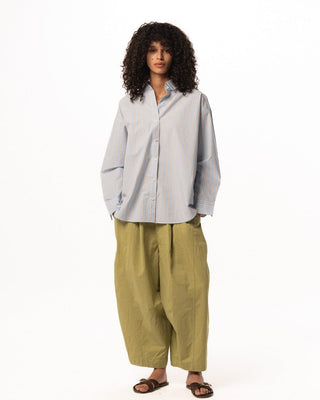 Skyblue Striped Oversized Shirt Oversized Shirts IN YOUR SHOE S 