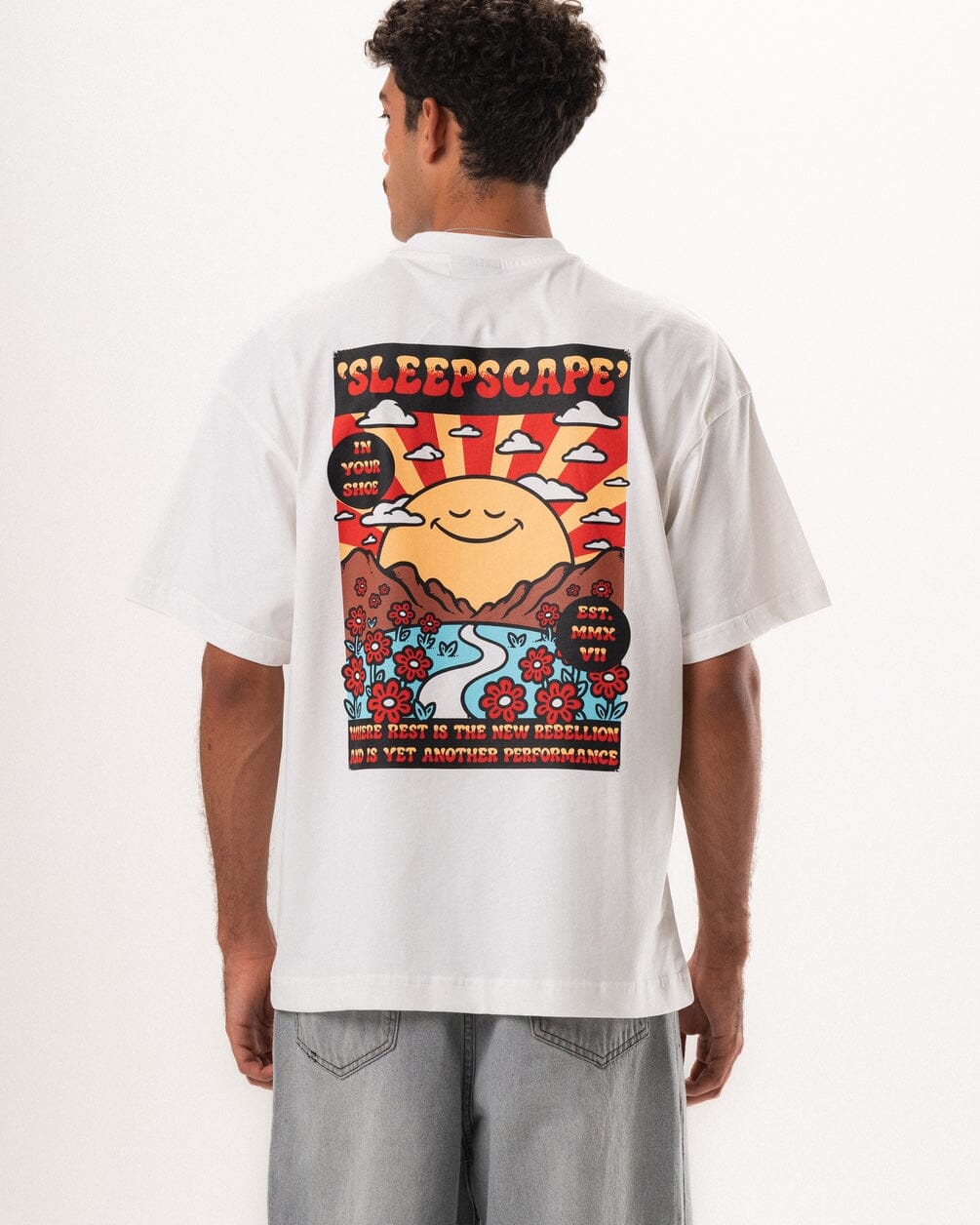 Sleepscape Oversized Tee Printed Oversized Tees IN YOUR SHOE L 