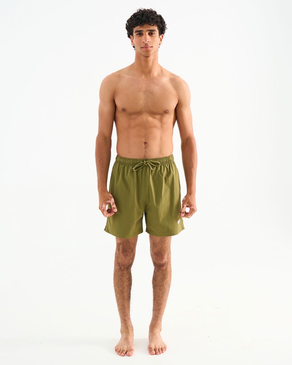 Solid Olive Swim Shorts Swim Shorts IN YOUR SHOE S 