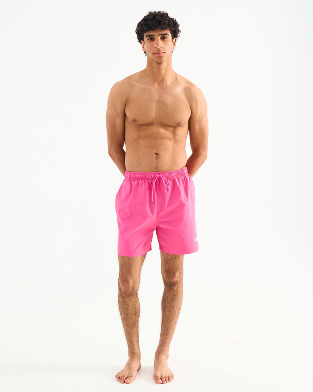 Solid Pink Swim Shorts Swim Shorts IN YOUR SHOE S 