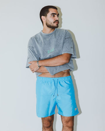 Solid Turquoise Swim Shorts Swim Shorts IN YOUR SHOE L 