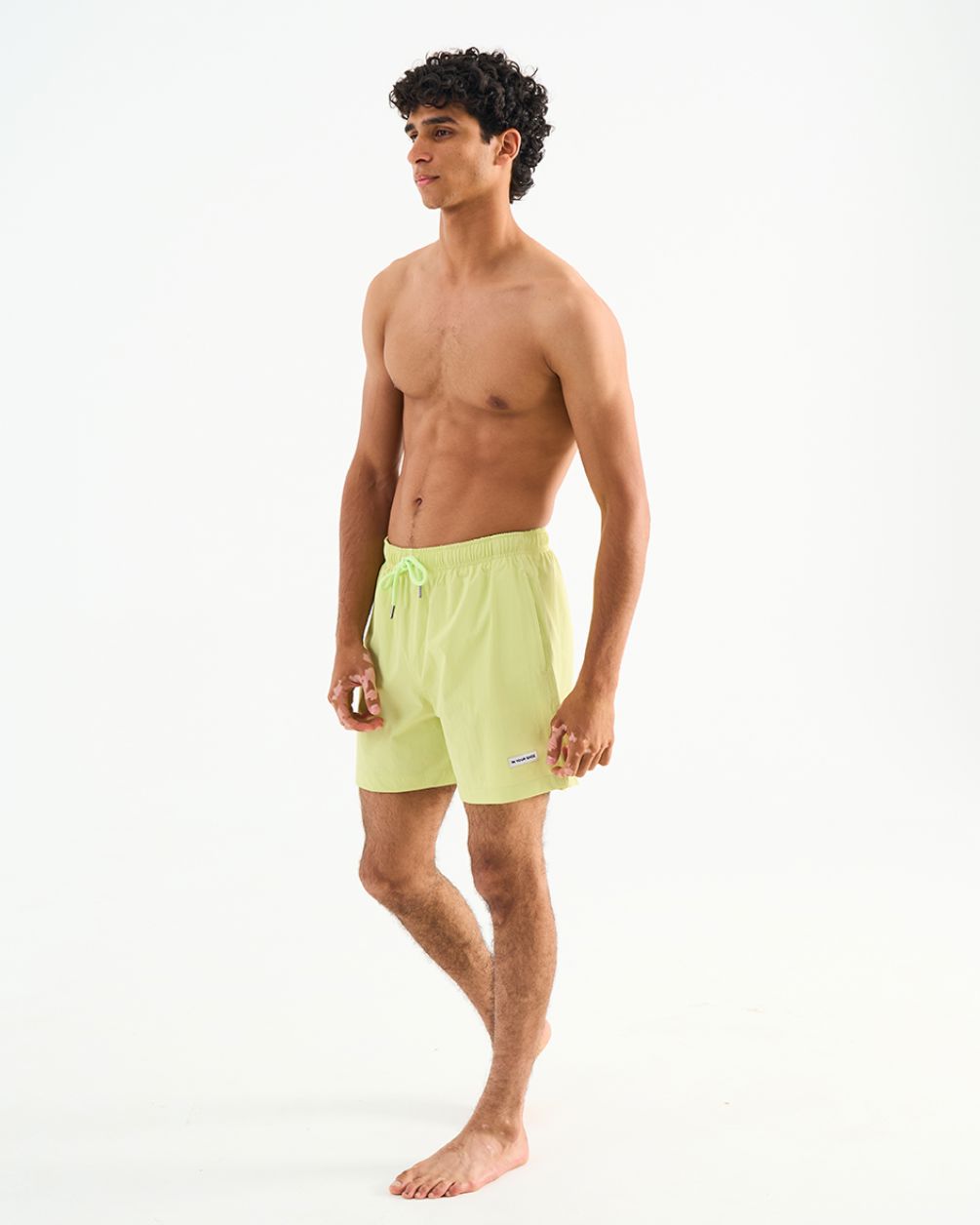 Solid Yellow Swim Shorts Swim Shorts IN YOUR SHOE 