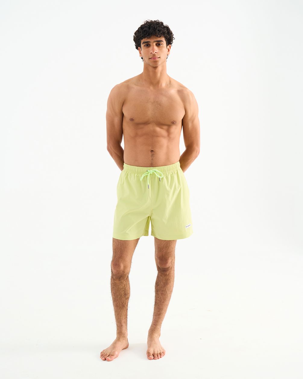 Solid Yellow Swim Shorts Swim Shorts IN YOUR SHOE S 