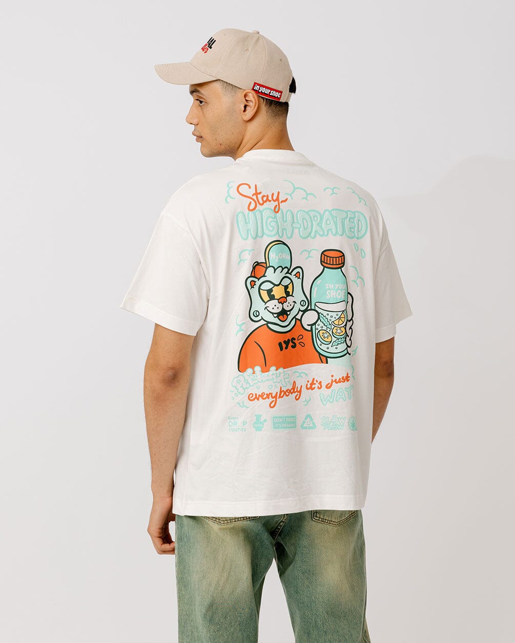 Stay Highdrated Printed Oversized Tee Printed Oversized Tees In Your Shoe L 