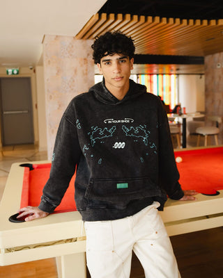 Stimulated Consciousness Washed Hoodie Acid Washed Hoodies IN YOUR SHOE XL 