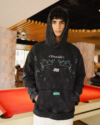 Stimulated Consciousness Washed Hoodie Acid Washed Hoodies IN YOUR SHOE L 