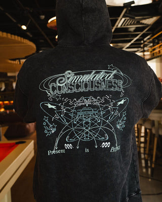 Stimulated Consciousness Washed Hoodie Acid Washed Hoodies IN YOUR SHOE 