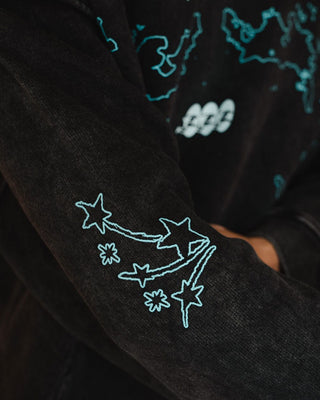 Stimulated Consciousness Washed Hoodie Acid Washed Hoodies IN YOUR SHOE M 