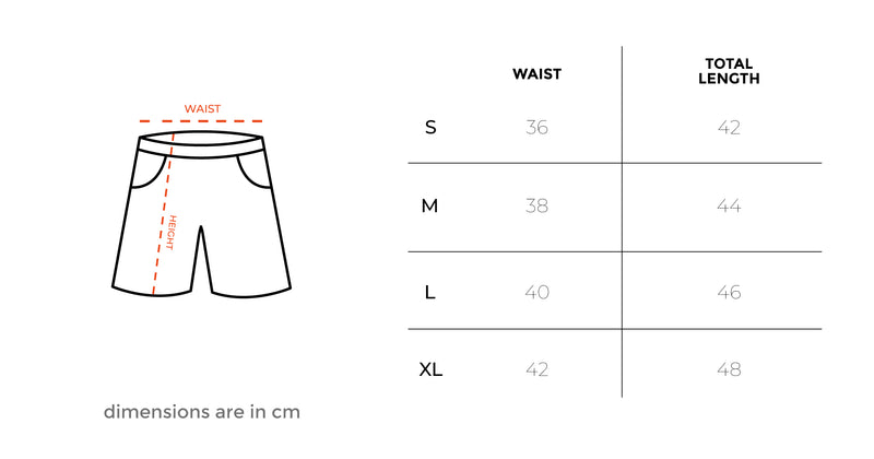 Black Wide Leg Sworts size chart