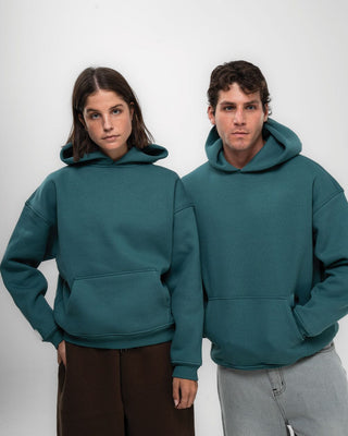 Teal Basic Heavy Oversized Hoodie Plain Hoodies IN YOUR SHOE S 