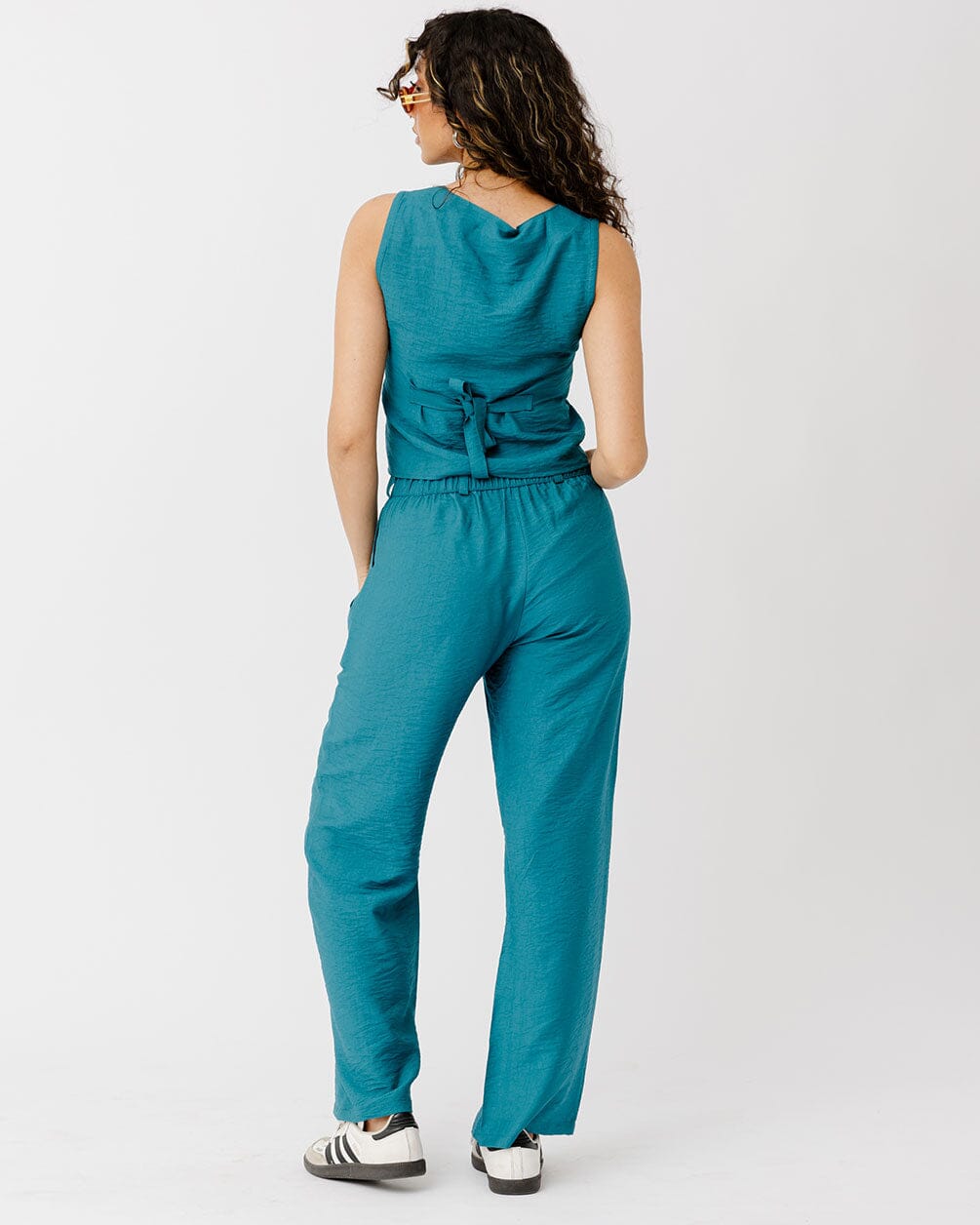 Teal Linen Pants Linen Pants IN YOUR SHOE M 