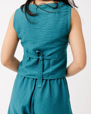 Teal Linen Vest Linen Vest IN YOUR SHOE L 